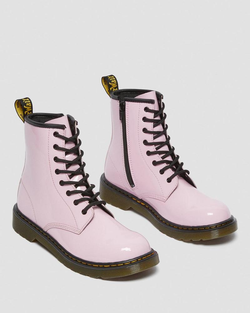 Pink Kids' Dr Martens Youth 1460 Patent Leather Lace Up Boots | CA 712EBC